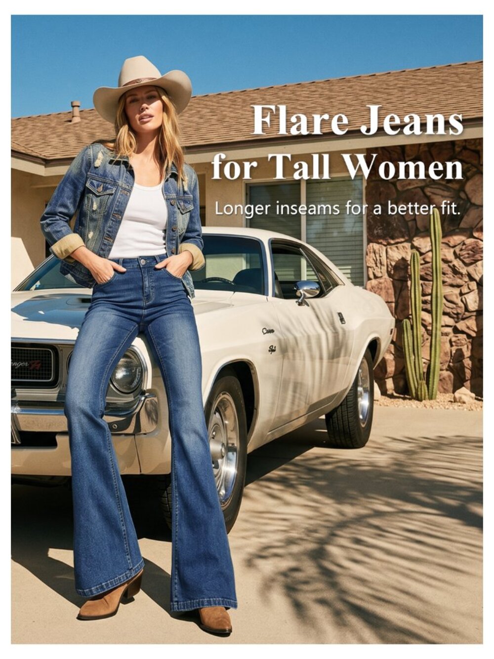 SEVEGO Tall Flare Jeans Curvy Stretch Denim Bootcut Pants - Picture 6 of 6